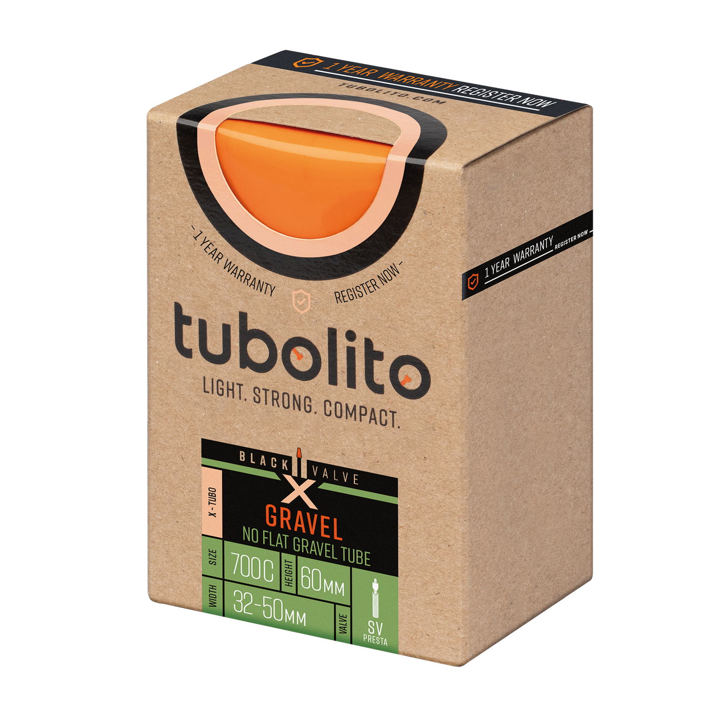 Tubolito X-Tubo Gravel SV60 slanga umbúðir frá hlið